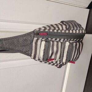 Stylish Gray and Pink Crossbody Bag